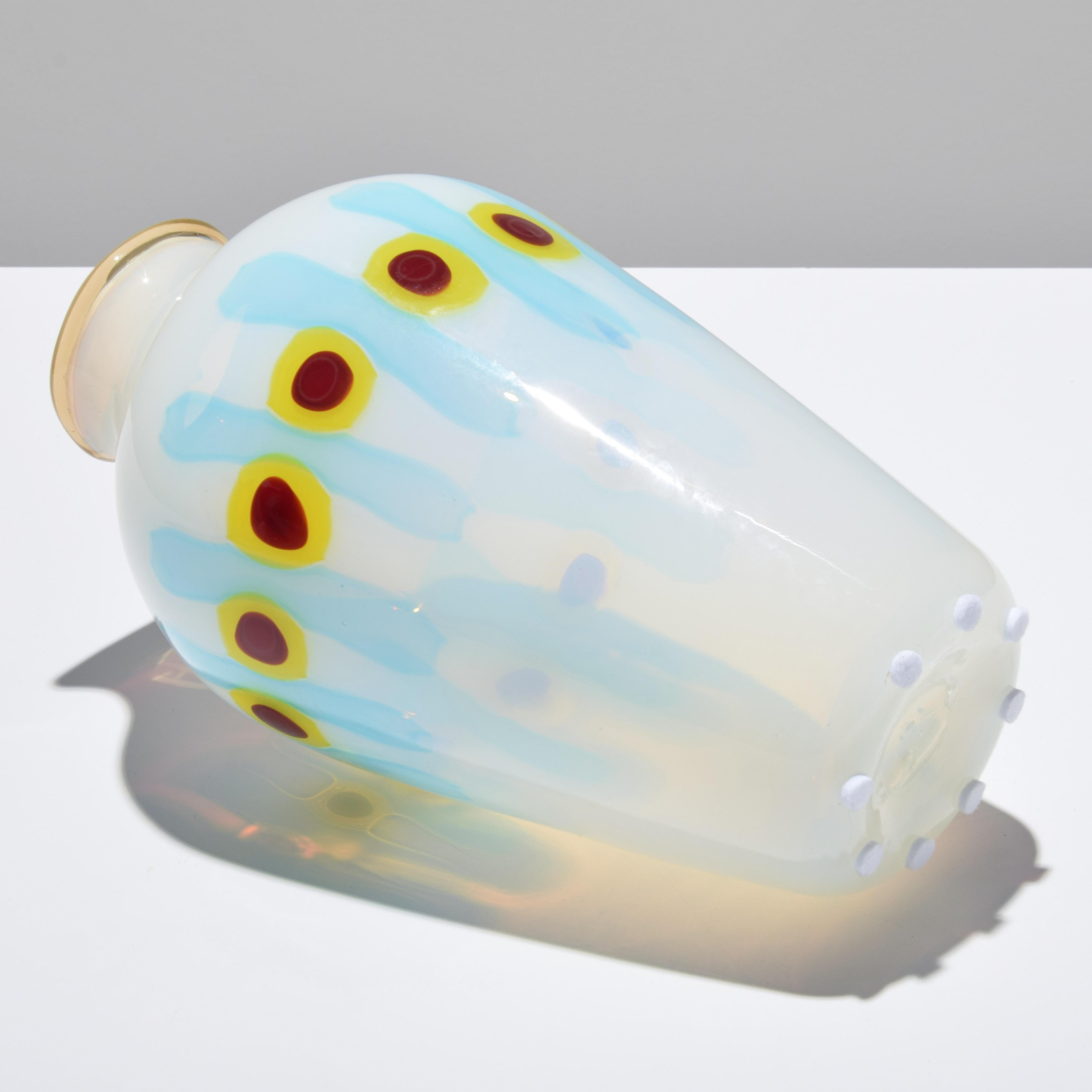 Glass Anzolo Fuga Vase, Provenance Lobel Modern For Sale
