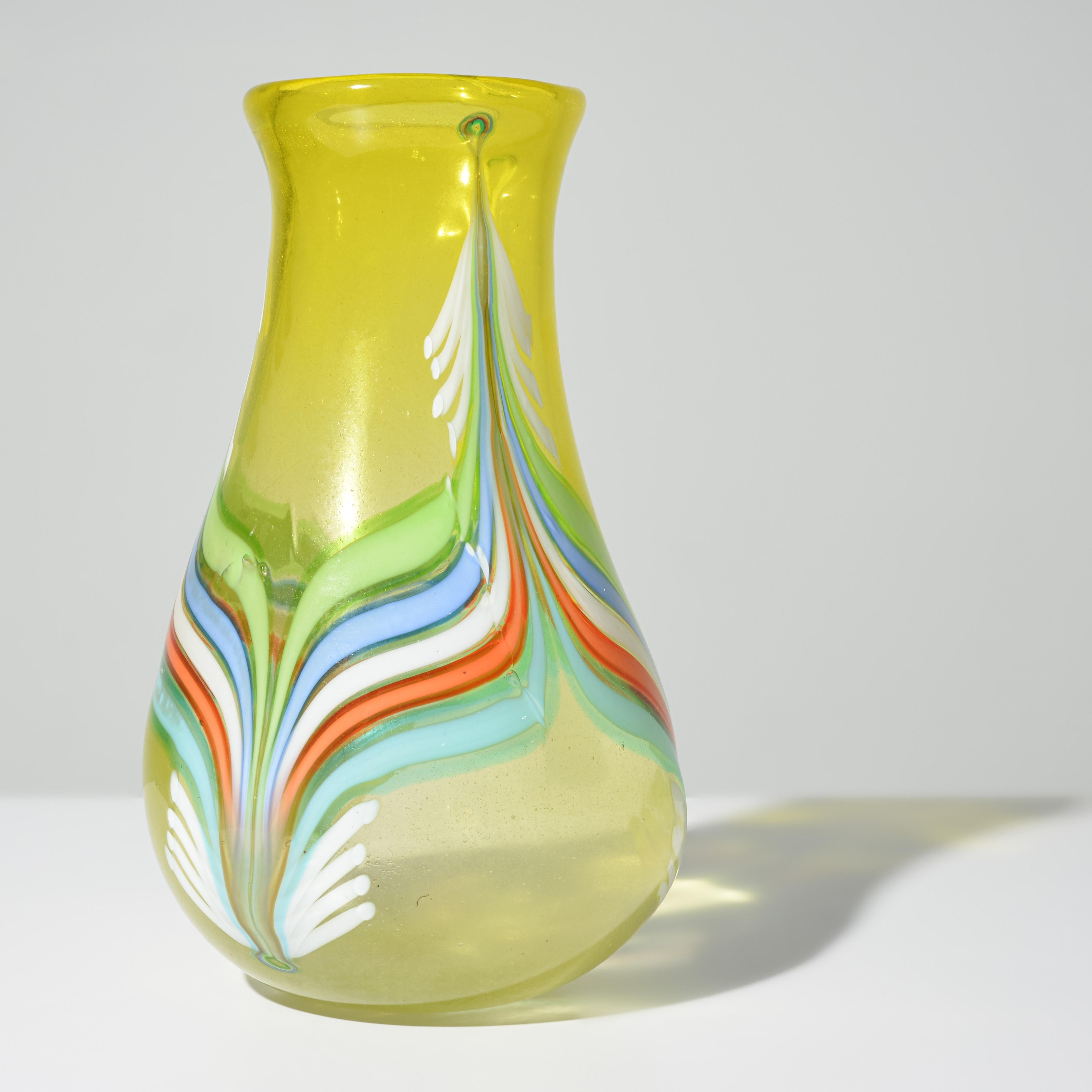 Blown Glass Anzolo Fuga Vase, Provenance Lobel Modern For Sale