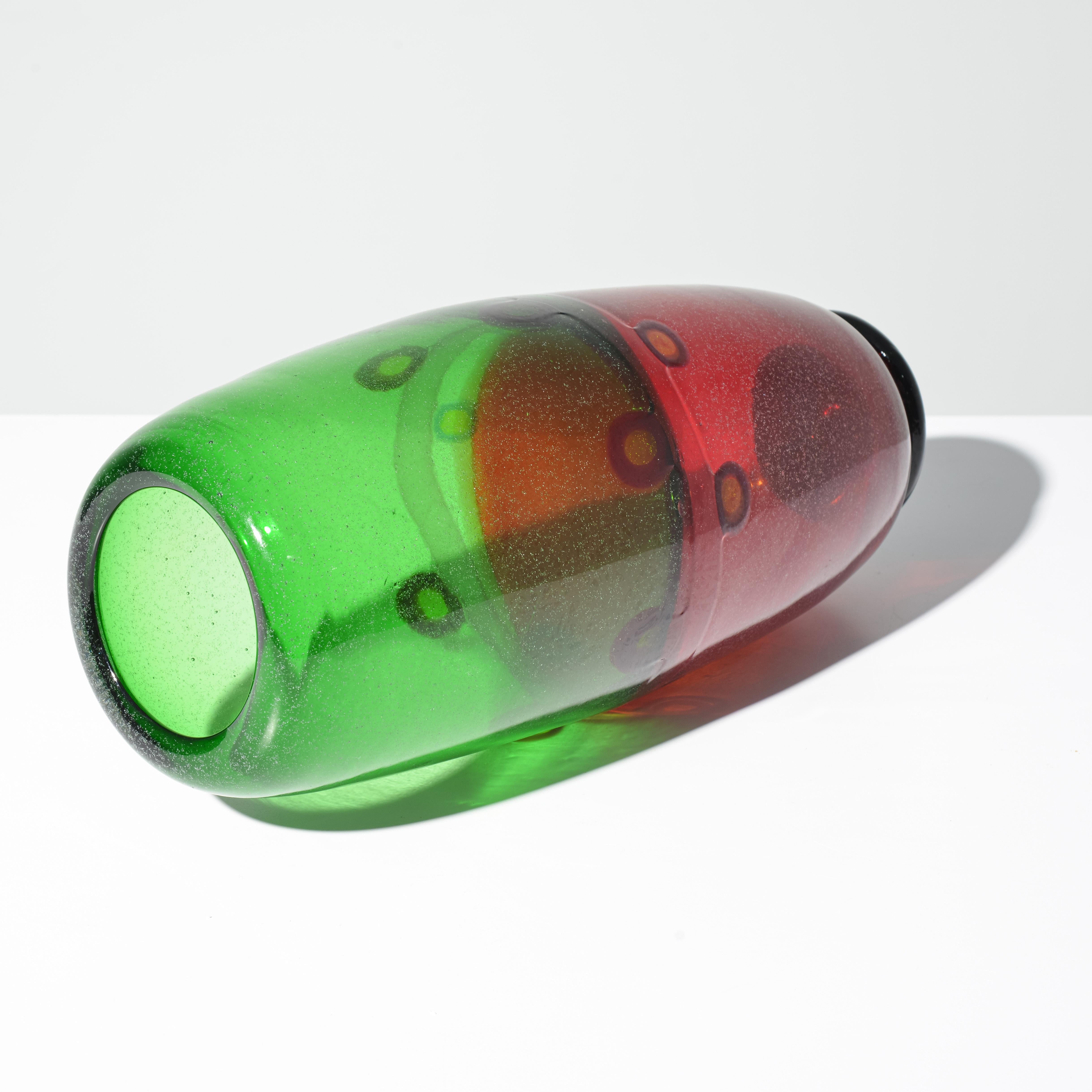 Blown Glass Anzolo Fuga Vase, Provenance Lobel Modern For Sale