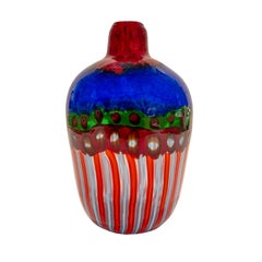 Vaso di Anzolo Fuga con frammenti di vetro, bacchette e murrine 1960s