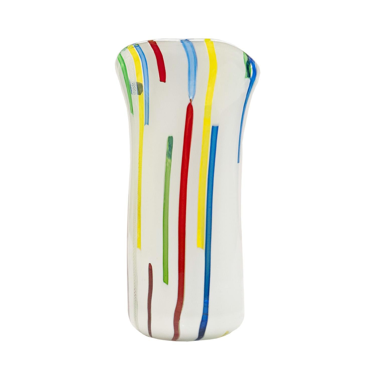 Hand-Crafted Anzolo Fuga Vase with Vertical Rods 1955-56 For Sale