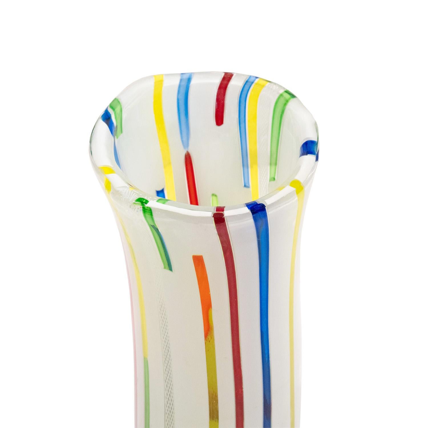 Mid-20th Century Anzolo Fuga Vase with Vertical Rods 1955-56 For Sale