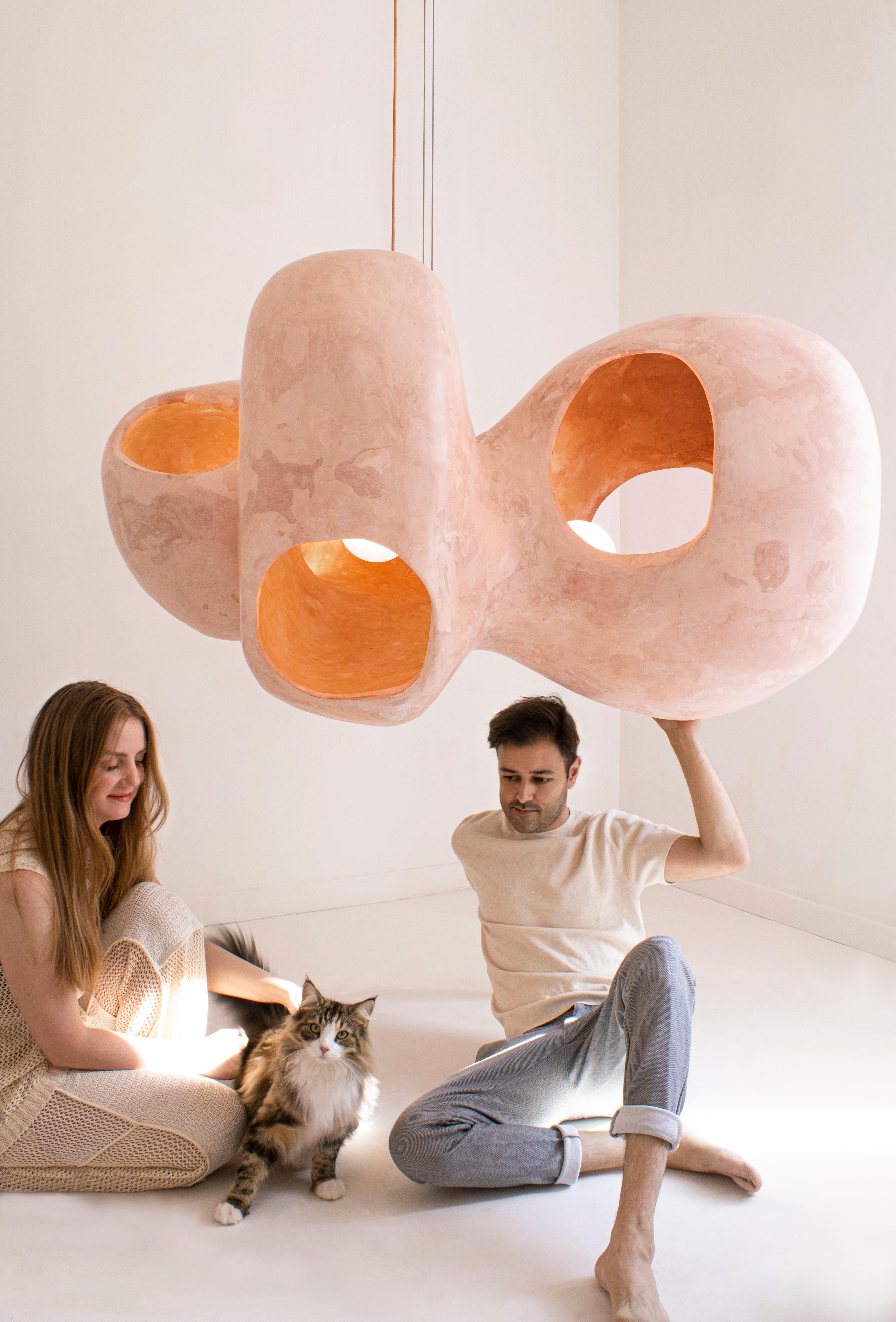 Contemporary Chandelier, Sculptural Lamp, Collectible Design 
