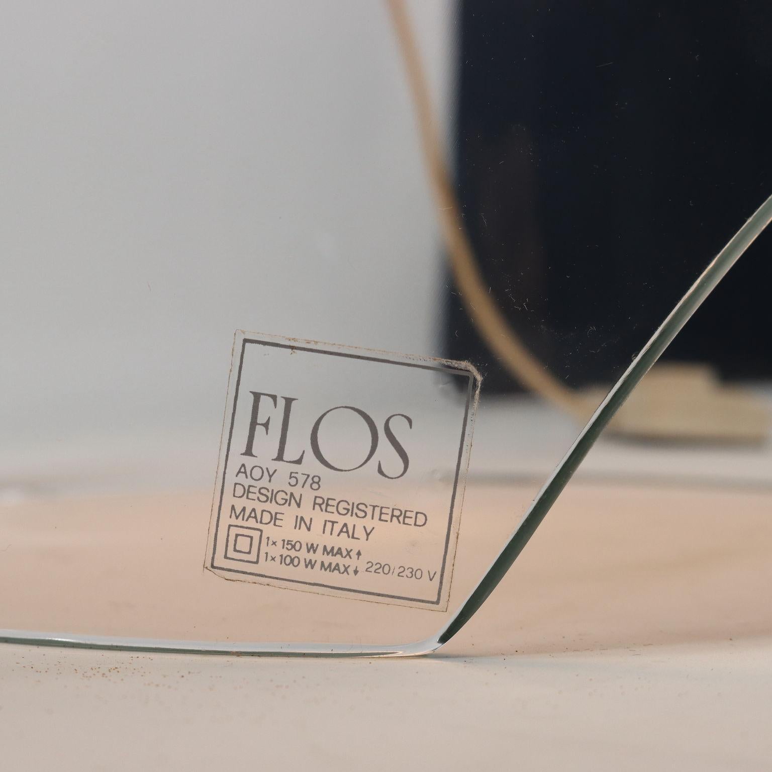 Glass Aoy Table Lamp by Achille Castiglioni for Flos, 1970s