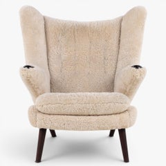 AP 19 - 'Papa bear' chair in lambskin by Hans J. Wegner