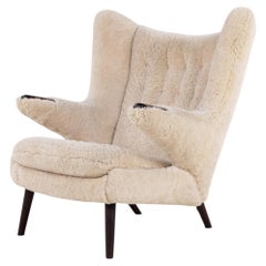 AP 19 - 'Papa bear' chair in lambskin by Hans J. Wegner