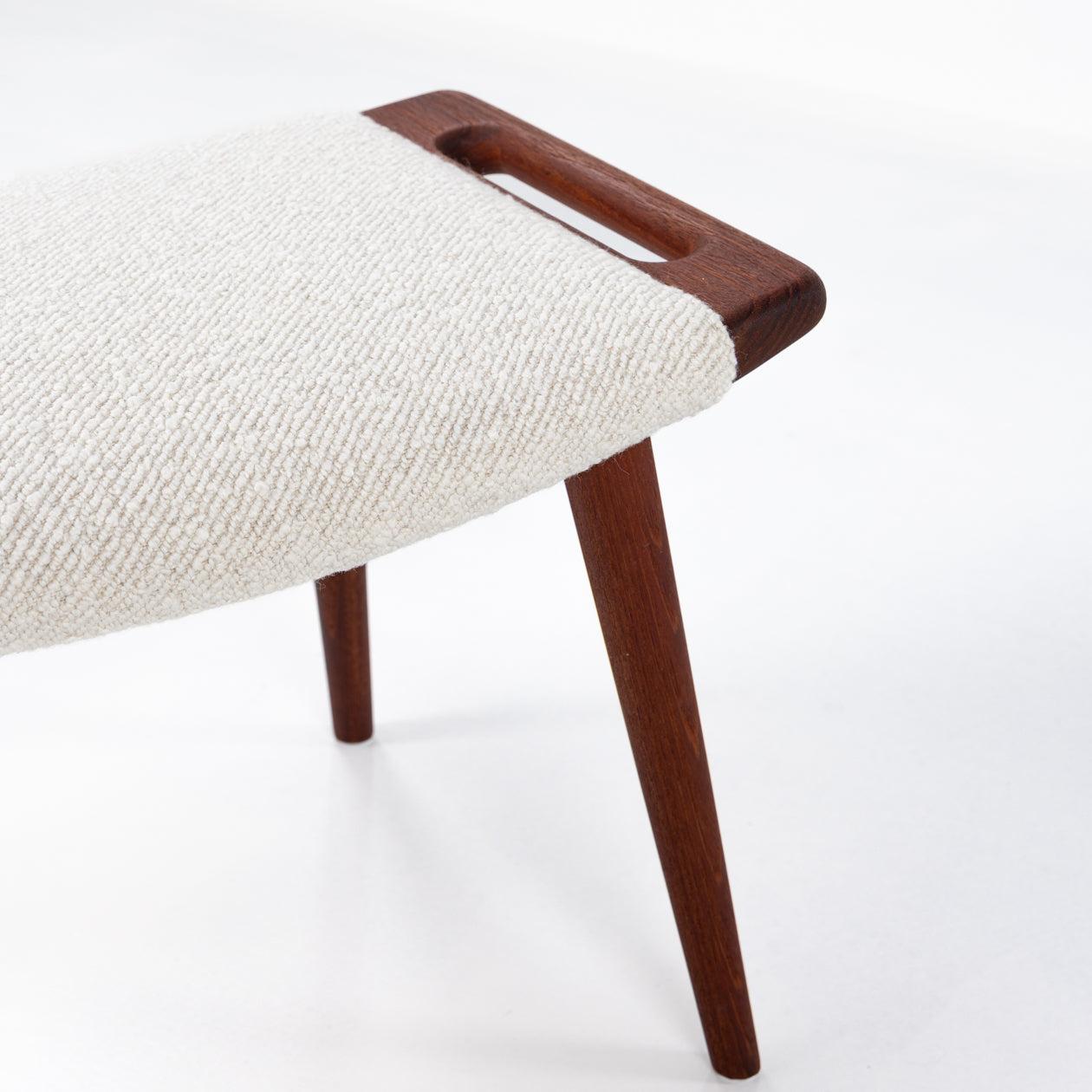 AP 19 - Papa Bear chair & stool in new fabric by Hans J. Wegner For Sale 2