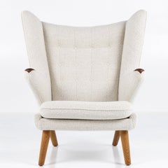AP 19 - Papa Bear chair & stool in new fabric by Hans J. Wegner