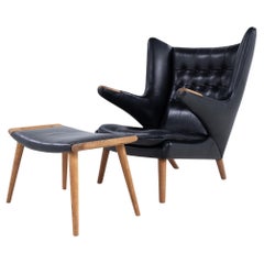 AP 19 - 'Papa Bear' chair w. stool by Hans J. Wegner