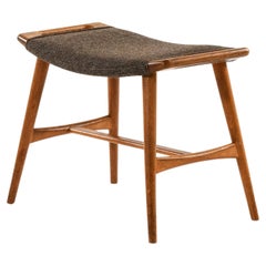 Taburete para piano AP-30 de roble y tela original de Hans J. Wegner, 1957