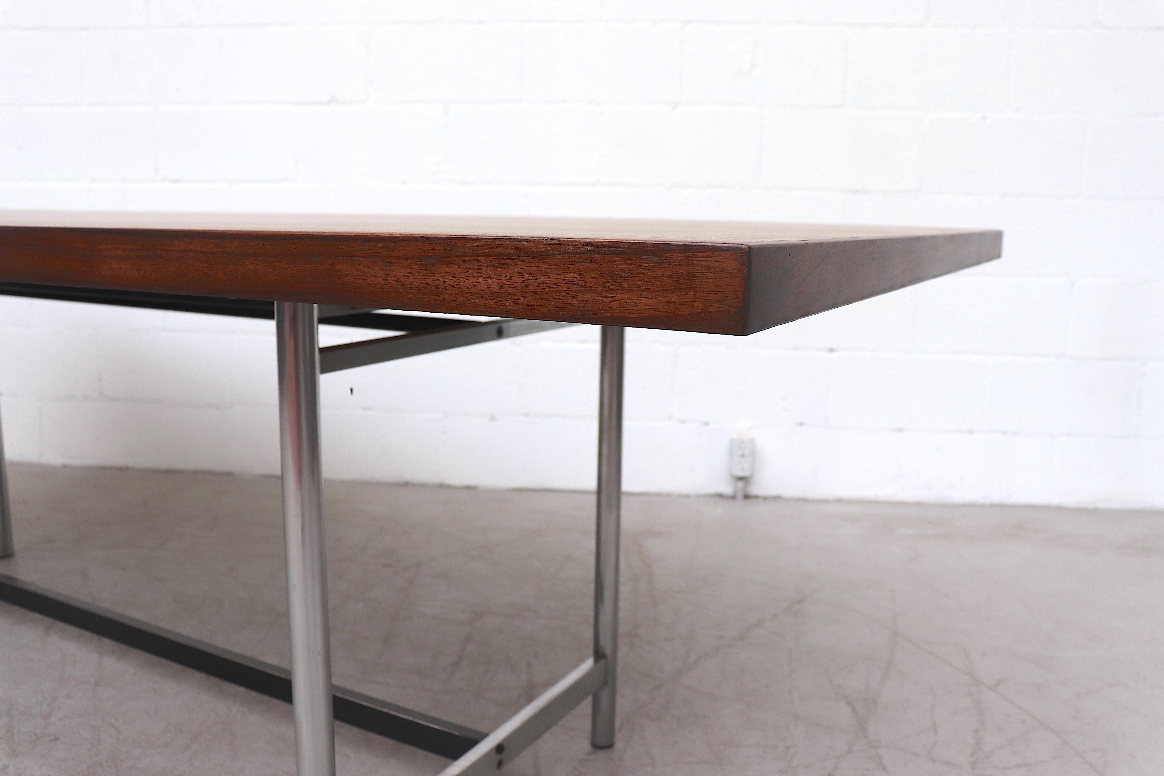 AP Originals Pecan and Chrome Dining or Conference Table 1