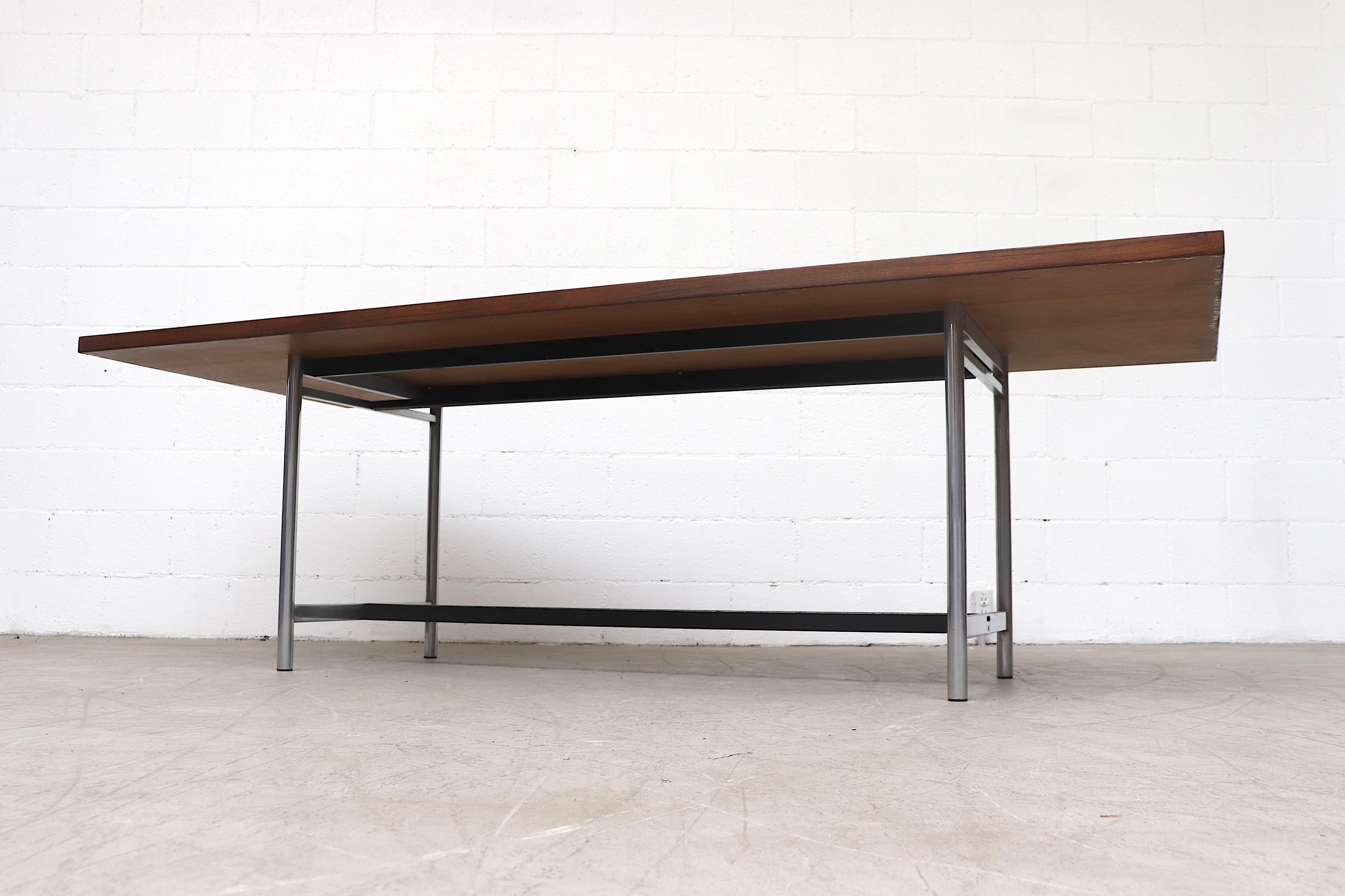 Dutch AP Originals Pecan and Chrome Dining or Conference Table