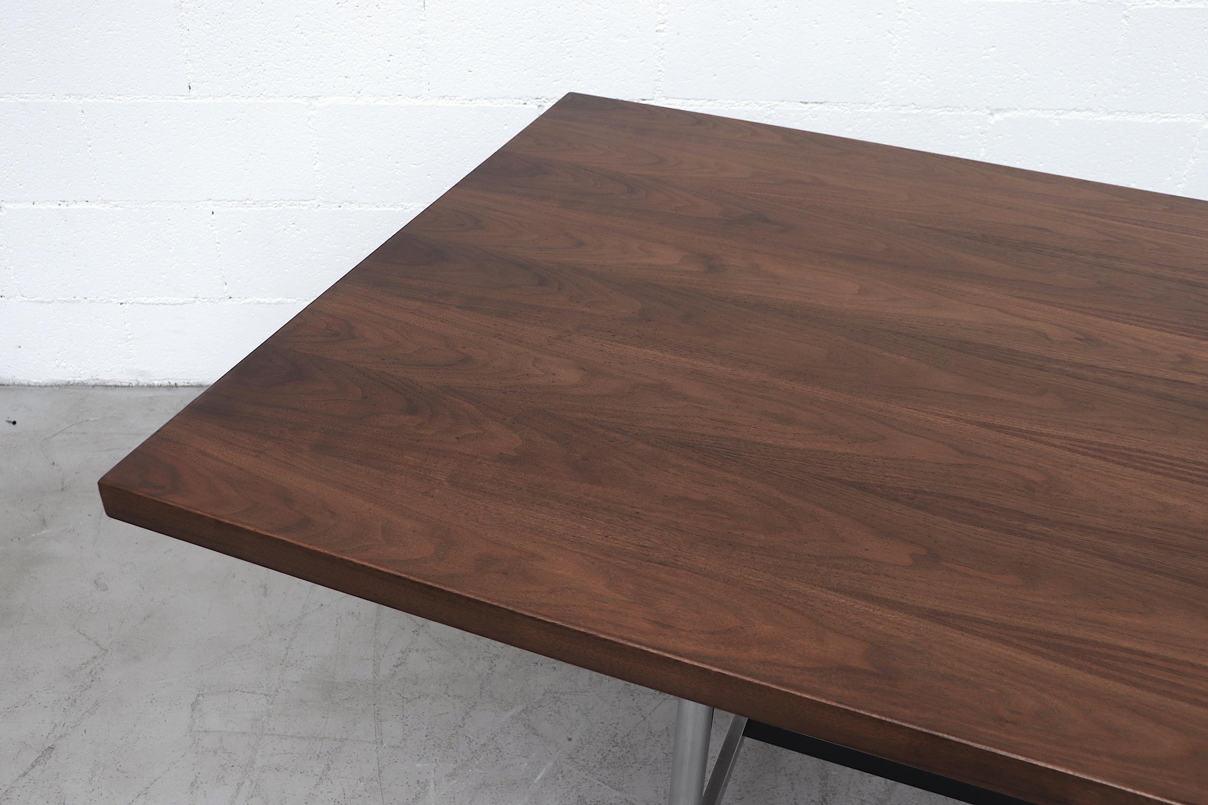 AP Originals Pecan and Chrome Dining or Conference Table In Good Condition In Los Angeles, CA