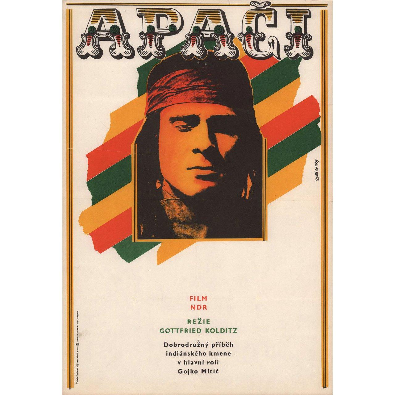 Late 20th Century Apache 1974 Czech A3 Film Poster For Sale