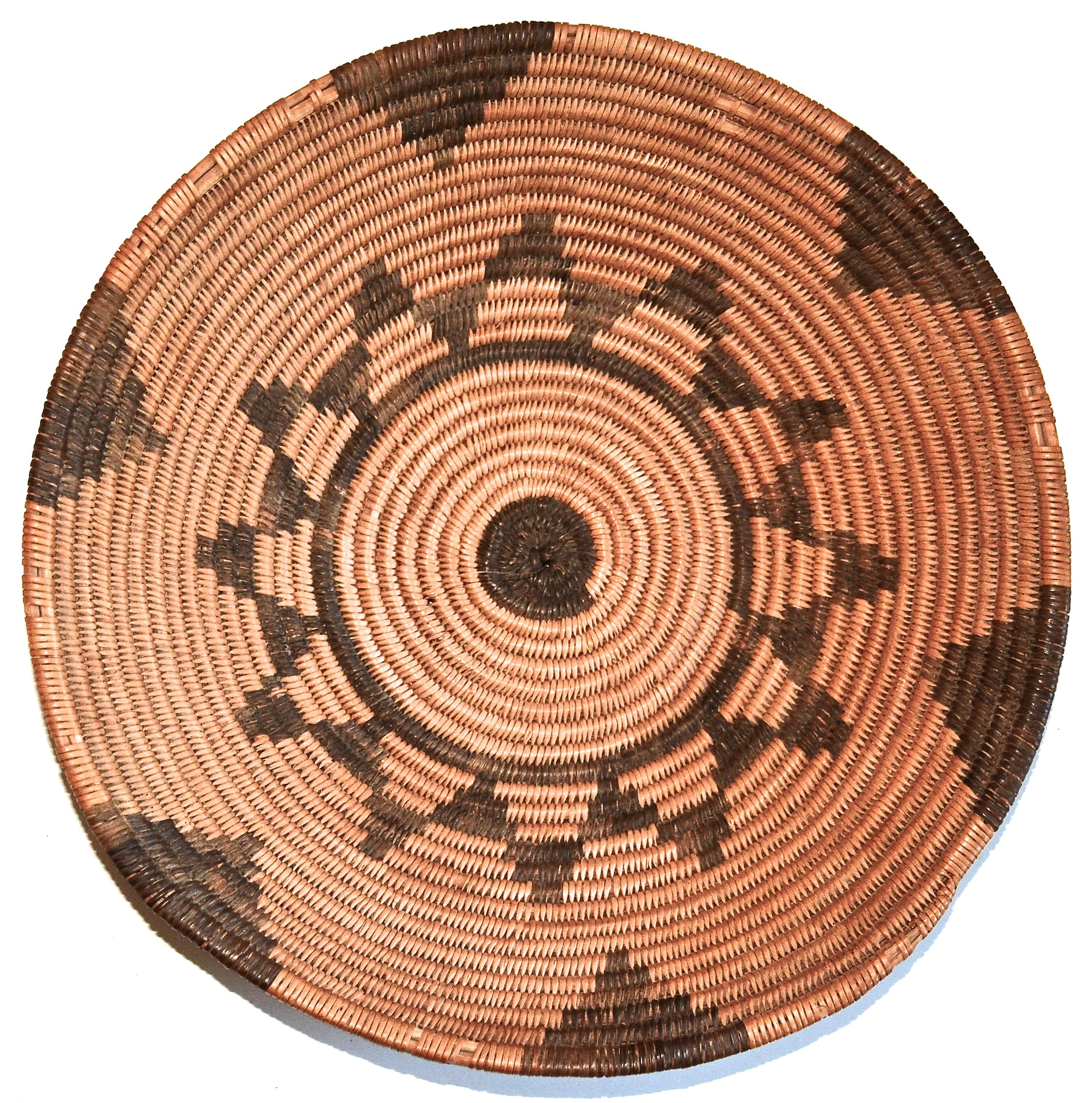 Hand-Crafted Apache Basketry Tray with 12 Point Star Design, 1900 For Sale