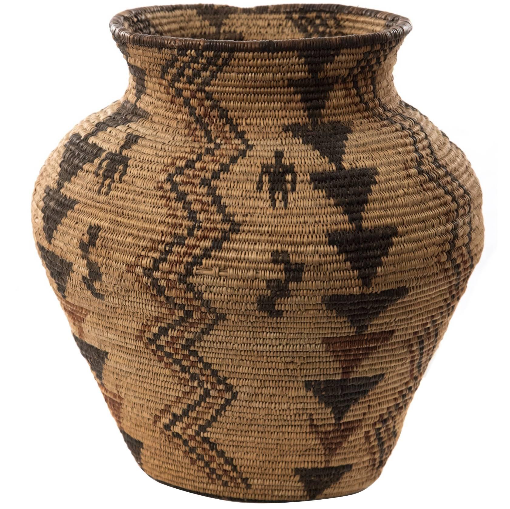 Apache Polychrome Pictorial Olla Basket