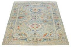 Apadana's Contemporary Designed Sultanabad Wool Rug Handmade In Blue