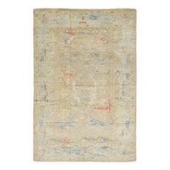 Apadana's Contemporary Designed Sultanabad Wollteppich Handmade In Light Brown