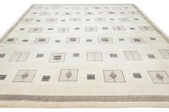 Apadana's Contemporary Moroccan Style Wool Rug Handmade in Beige