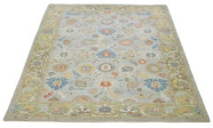 Tappeto in lana moderna Sultanabad Rugs di Apadana fatto a mano in blu e verde