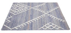 Apadana's Flatweave Kilim Blue Custom Wool Rug