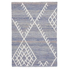 Rug & Kilim blu personalizzato in lana a trama piatta di Apadana