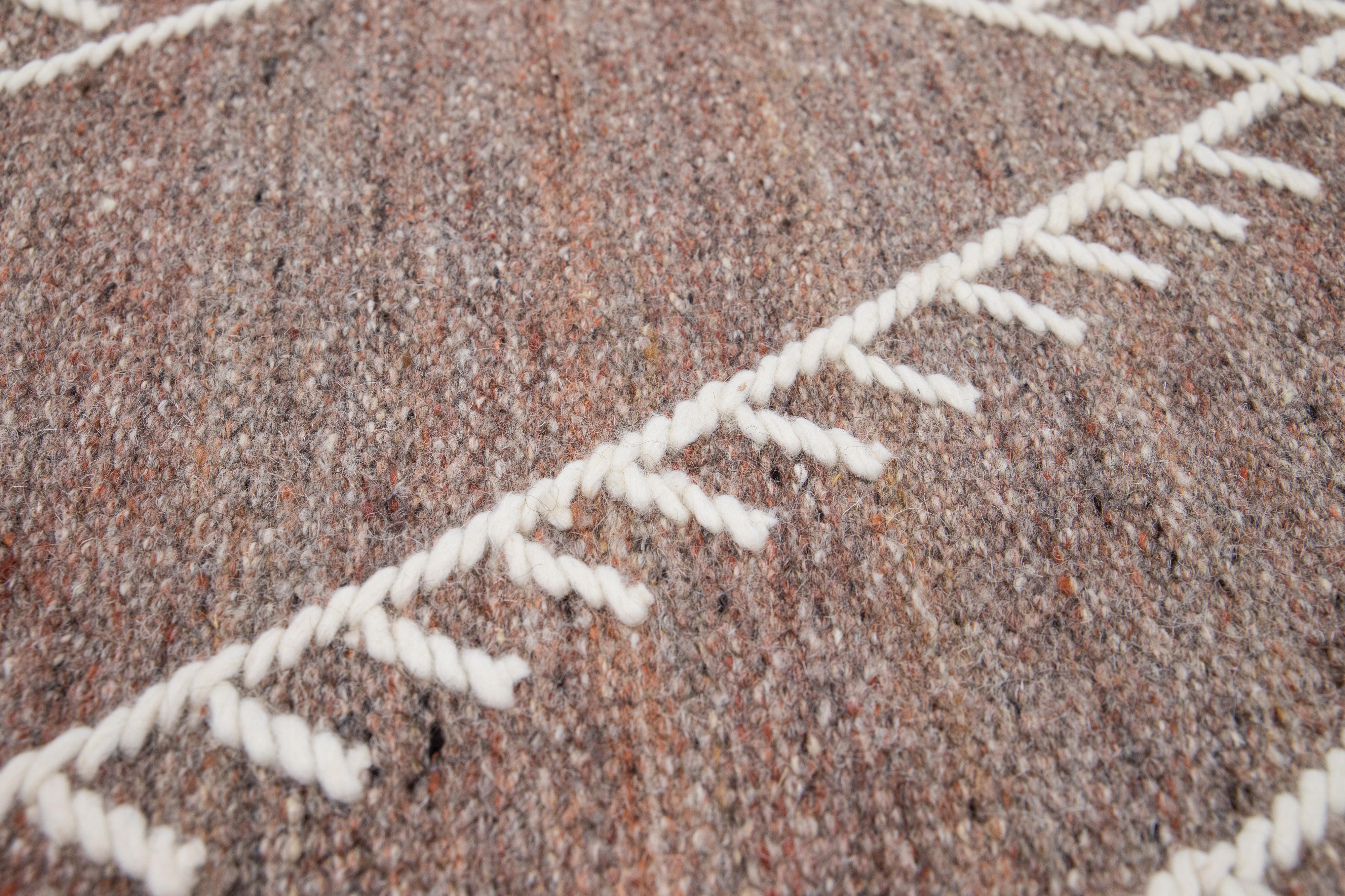  Apadana's Flatweave Kilim Brown Custom Wool Rug In New Condition For Sale In Norwalk, CT