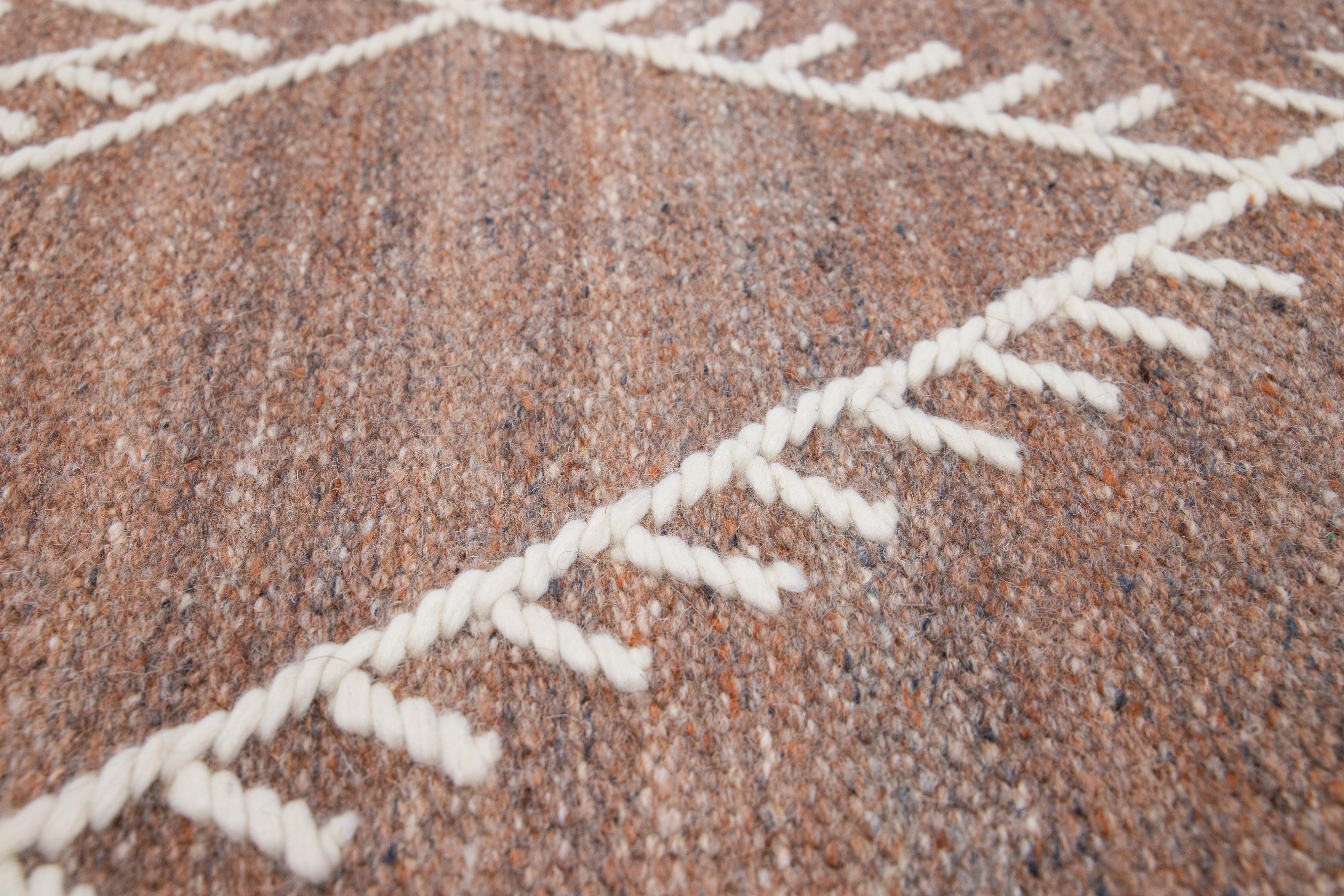 Apadana's Flatweave Kilim Custom Brown Wool Rug In New Condition For Sale In Norwalk, CT