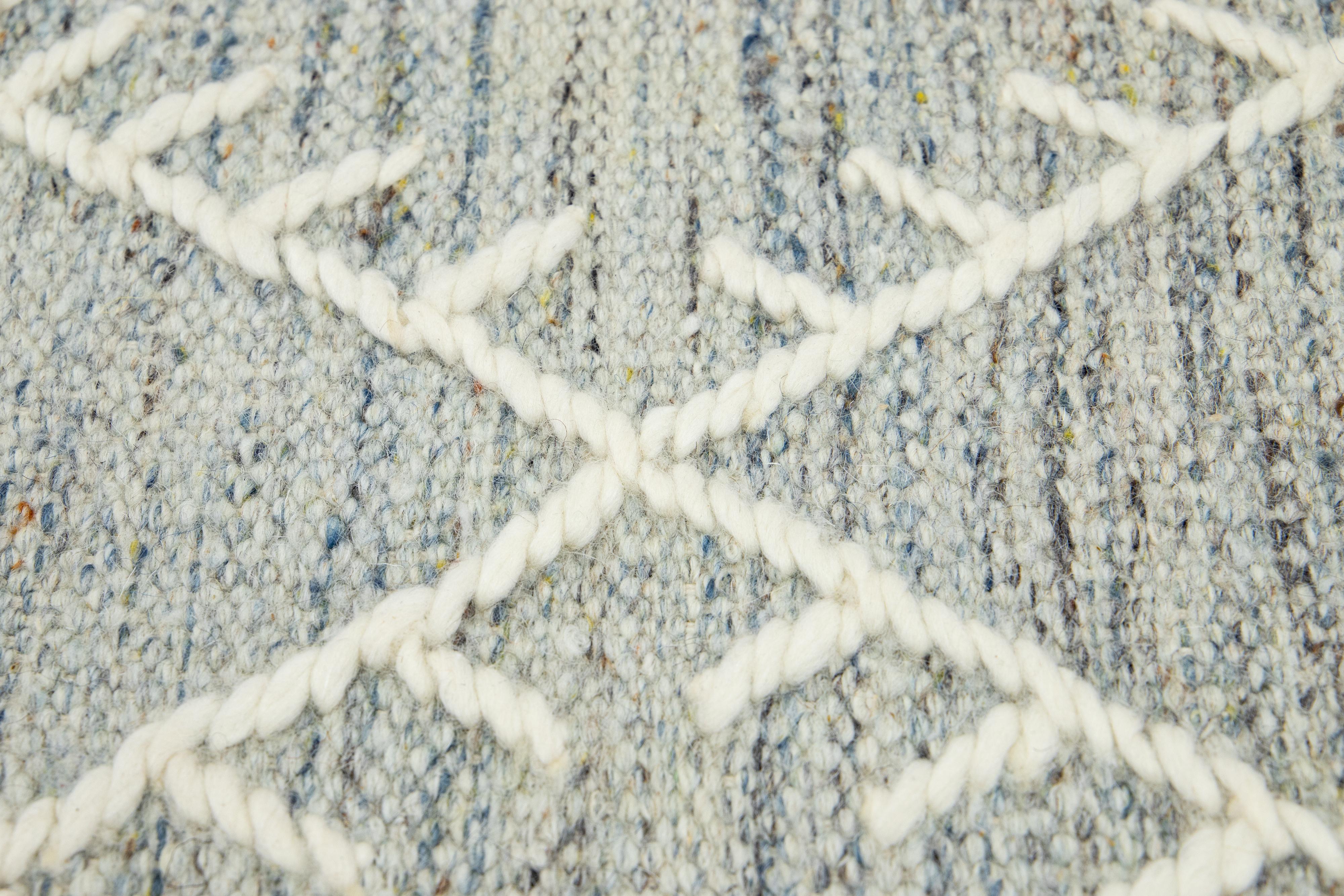  Apadana's Flatweave Kilim Custom Gray Wool Rug In New Condition For Sale In Norwalk, CT