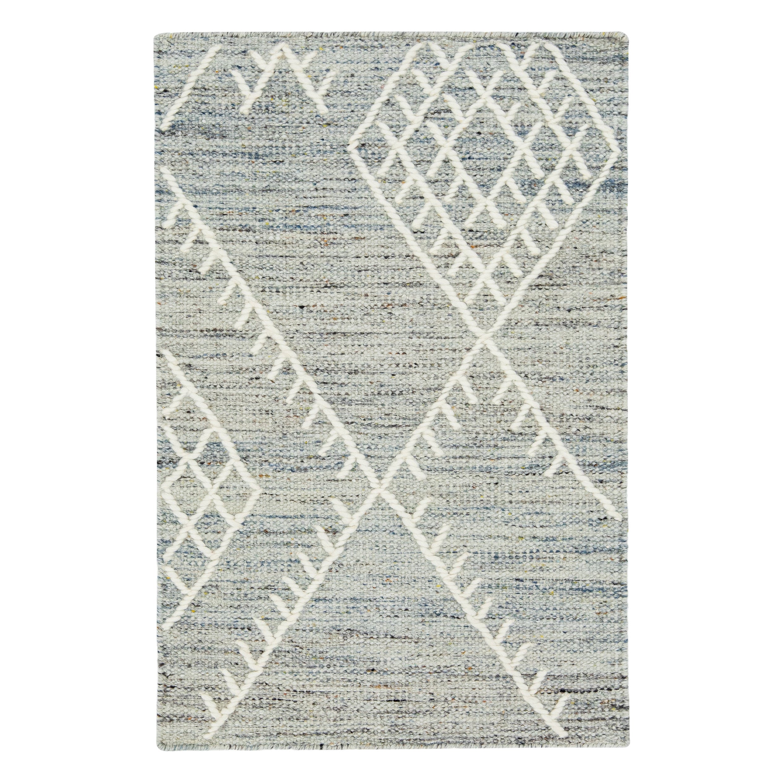Rug & Kilim personalizzato in lana grigia a trama piatta di Apadana in vendita