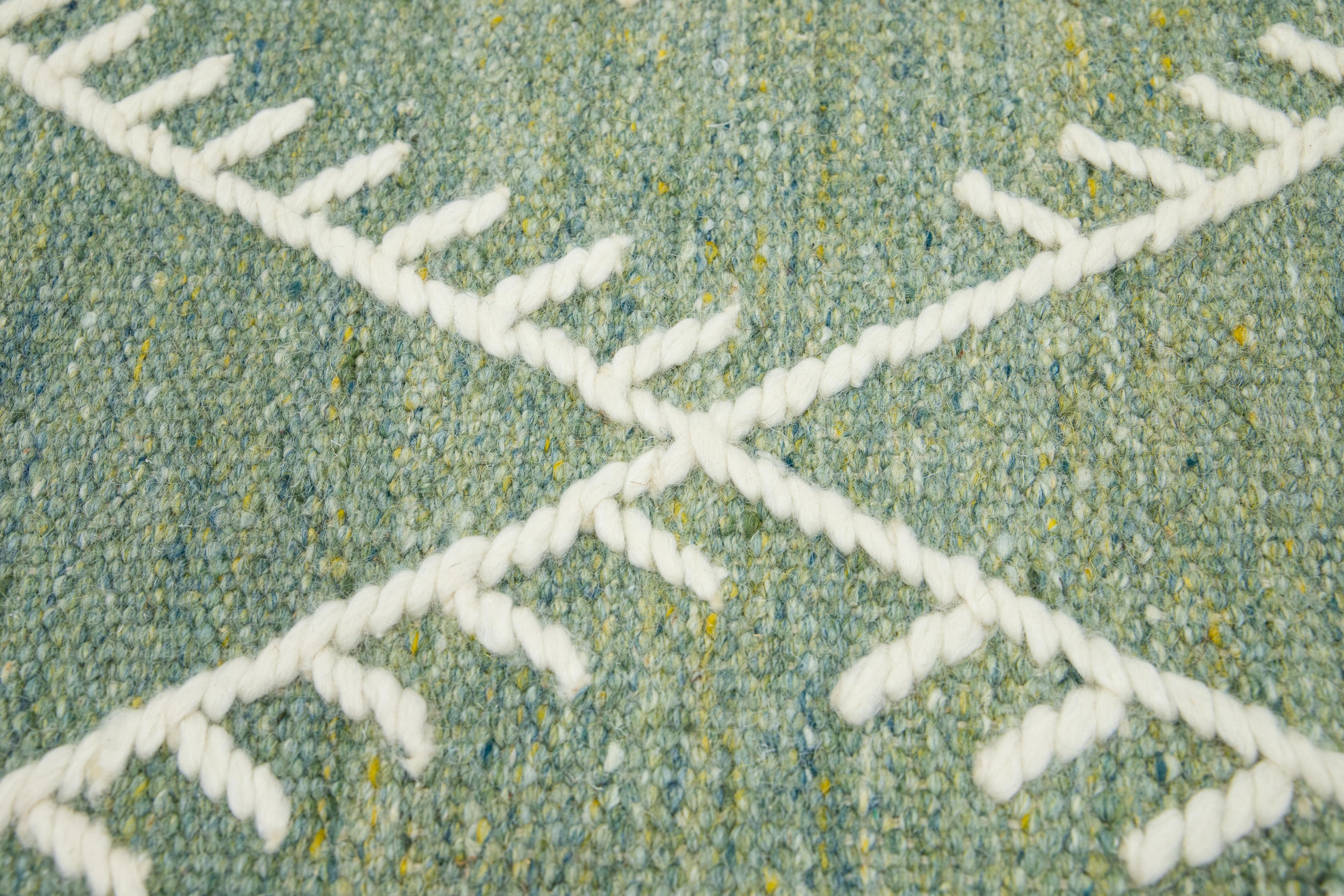 Tapis Kilim Apadana's Flatweave en laine verte personnalisé Neuf - En vente à Norwalk, CT