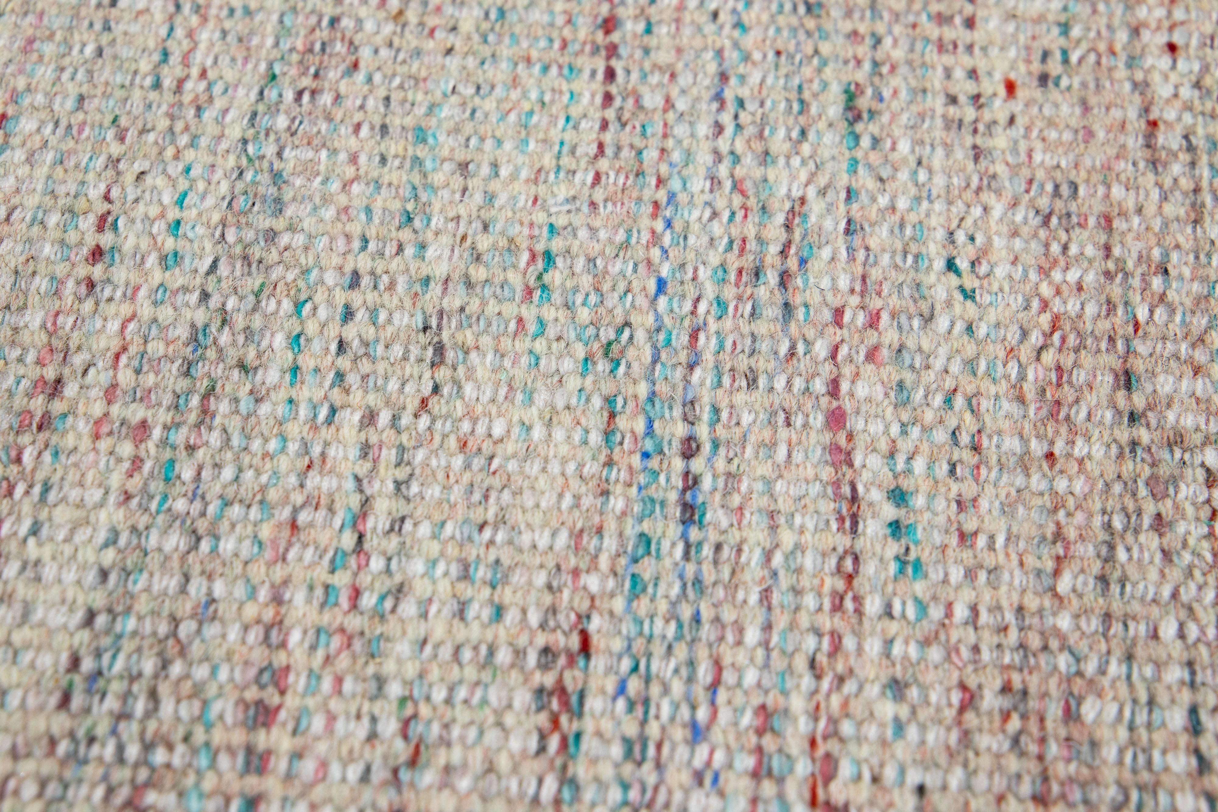  Apadana's Flatweave Kilim Custom Multicolor Wool Rug In New Condition For Sale In Norwalk, CT