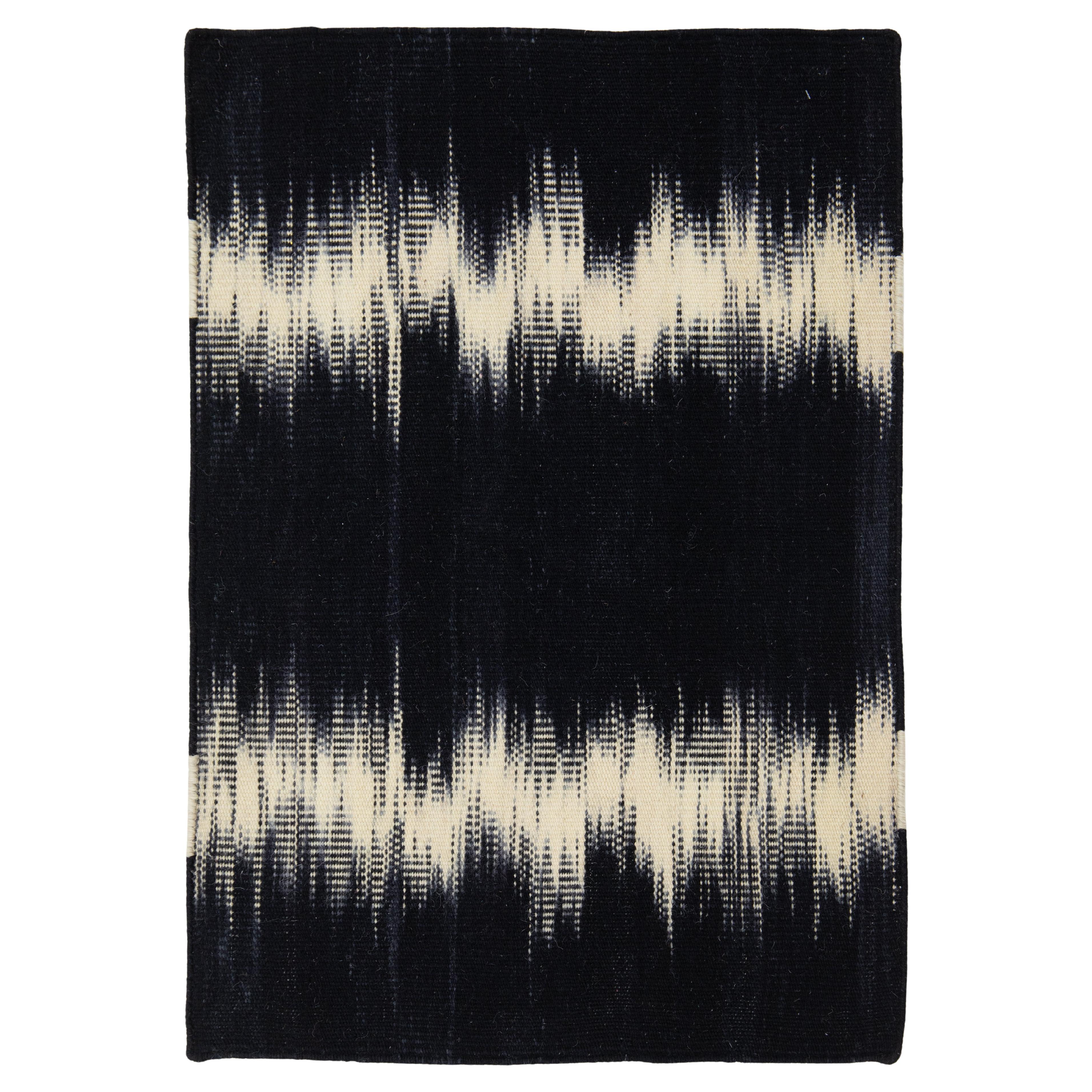 Apadana's Flatweave Kilim Custom New Zealand Wool Rug In Black