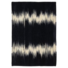Apadana's Flatweave Kilim Custom New Zealand Wool Rug In Black