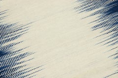 Apadana's Flatweave Kilim Custom New Zealand Wool Rug In Blue and Beige