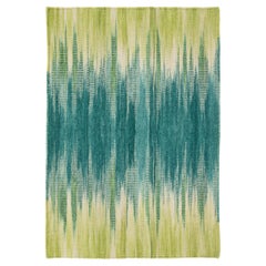 Apadana's Flatweave Kilim Custom New Zealand Wool Rug In Green