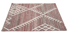 Custom Geometric Coastal Wool Rug by Apadana, 8' x 10', Flatweave