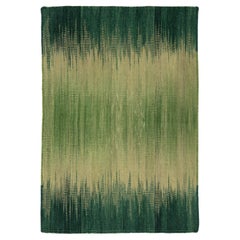 Rug & Kilim verde a trama piatta di Apadana in lana neozelandese personalizzato