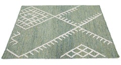 Apadana's Flatweave Kilim Green Custom Wool Rug