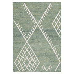 Rug & Kilim verde personalizzato in lana a trama piatta di Apadana