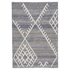 Rug & Kilim grigio a trama piatta di Apadana in lana personalizzato