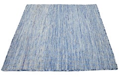 Apadana's Flatweave Kilim Light Blue Custom Wool Rug