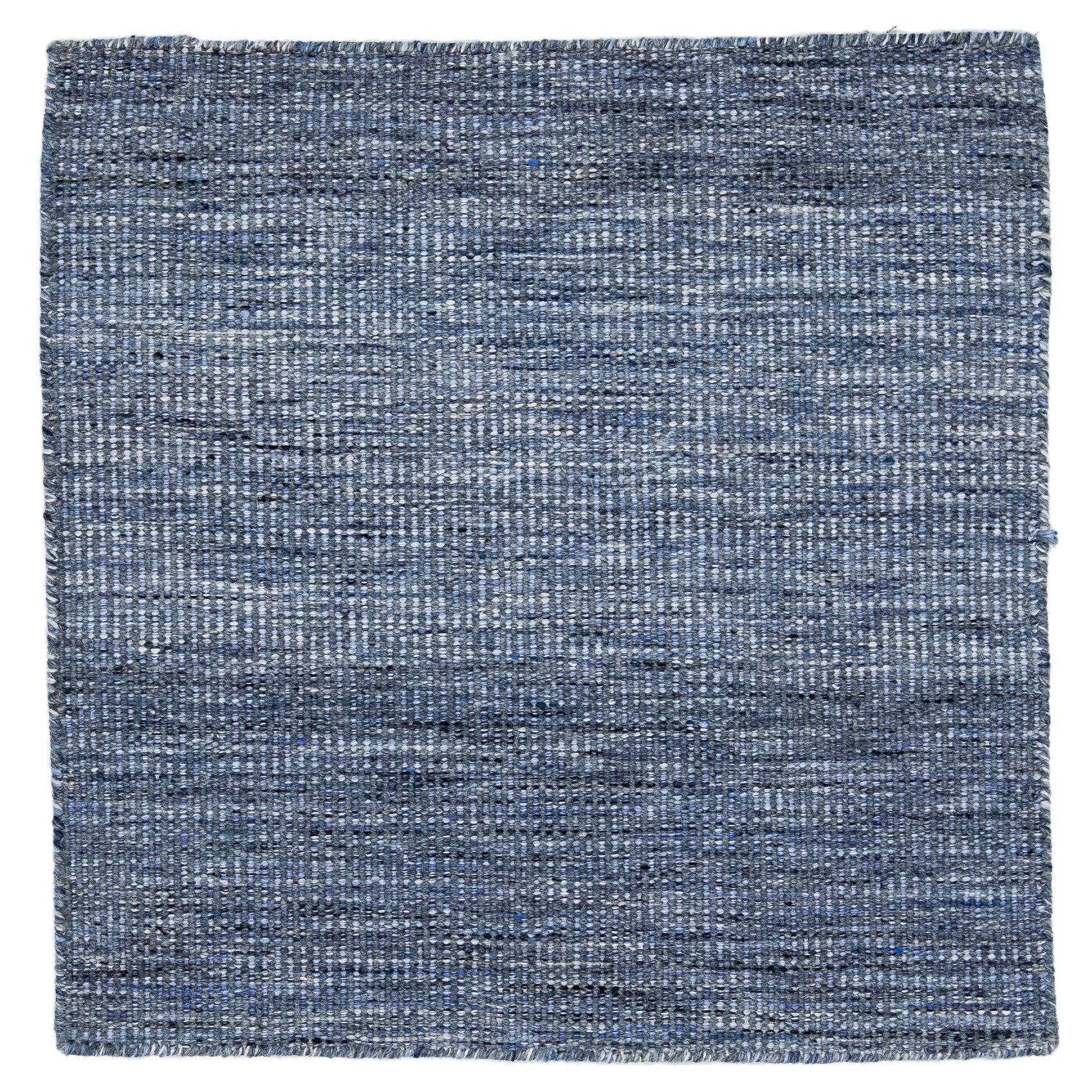 Apadana's Flachgewebter Marineblauer maßgefertigter Wollteppich