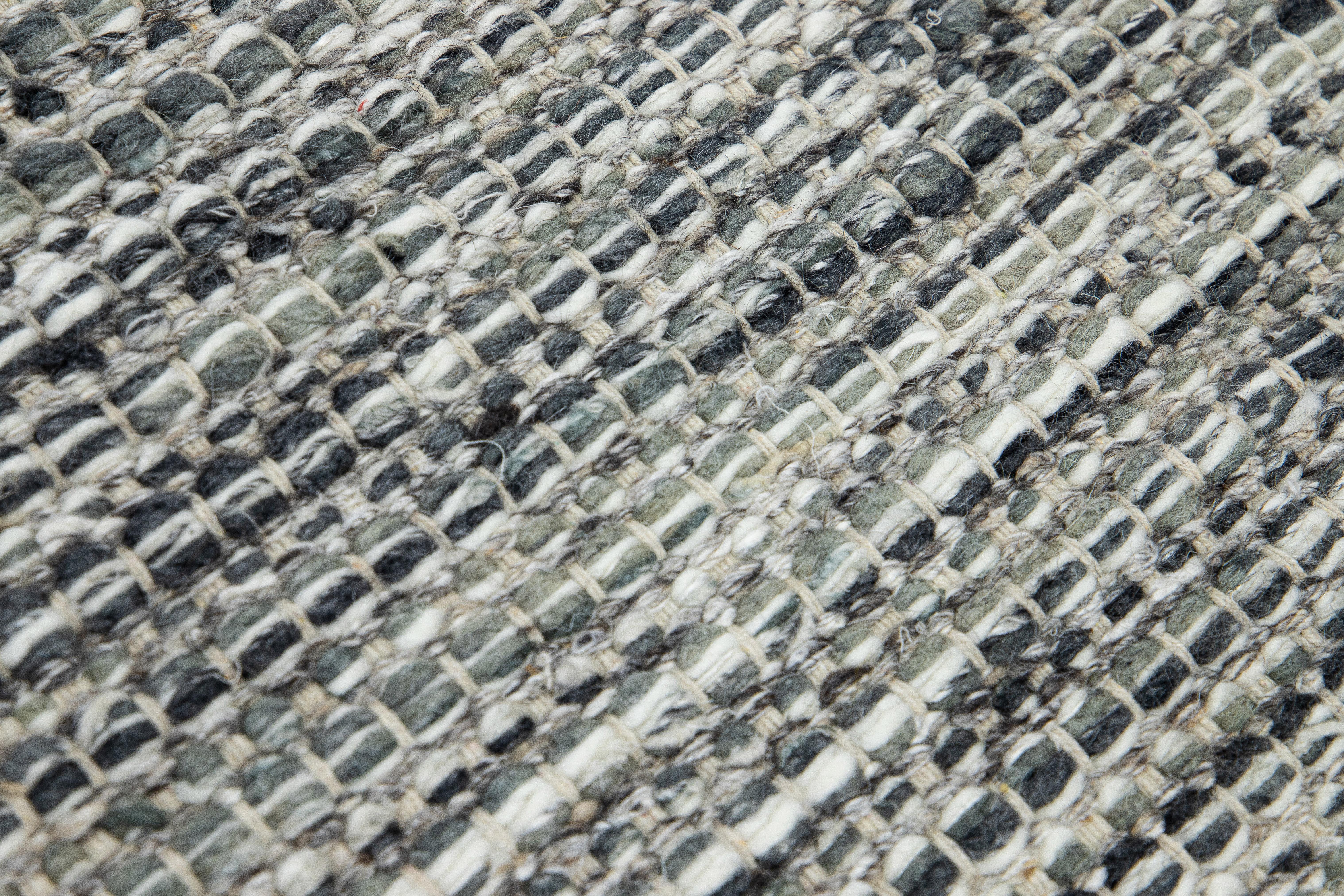 Apadana's Flatweave Kilim Style Gray Custom Wool Rug In New Condition For Sale In Norwalk, CT
