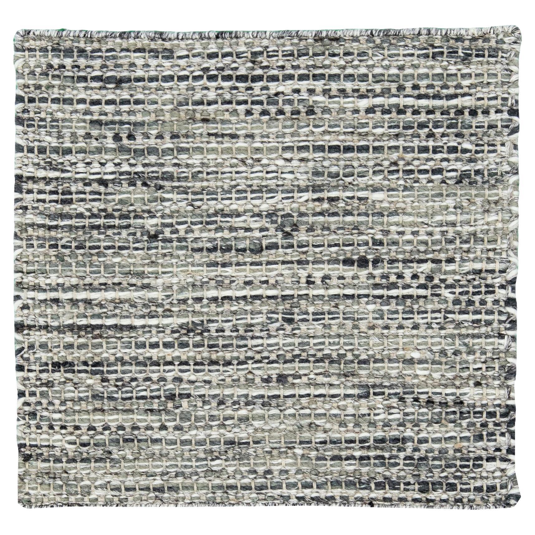 Tapis gris personnalisé Apadana's de style Kilim à tissage plat