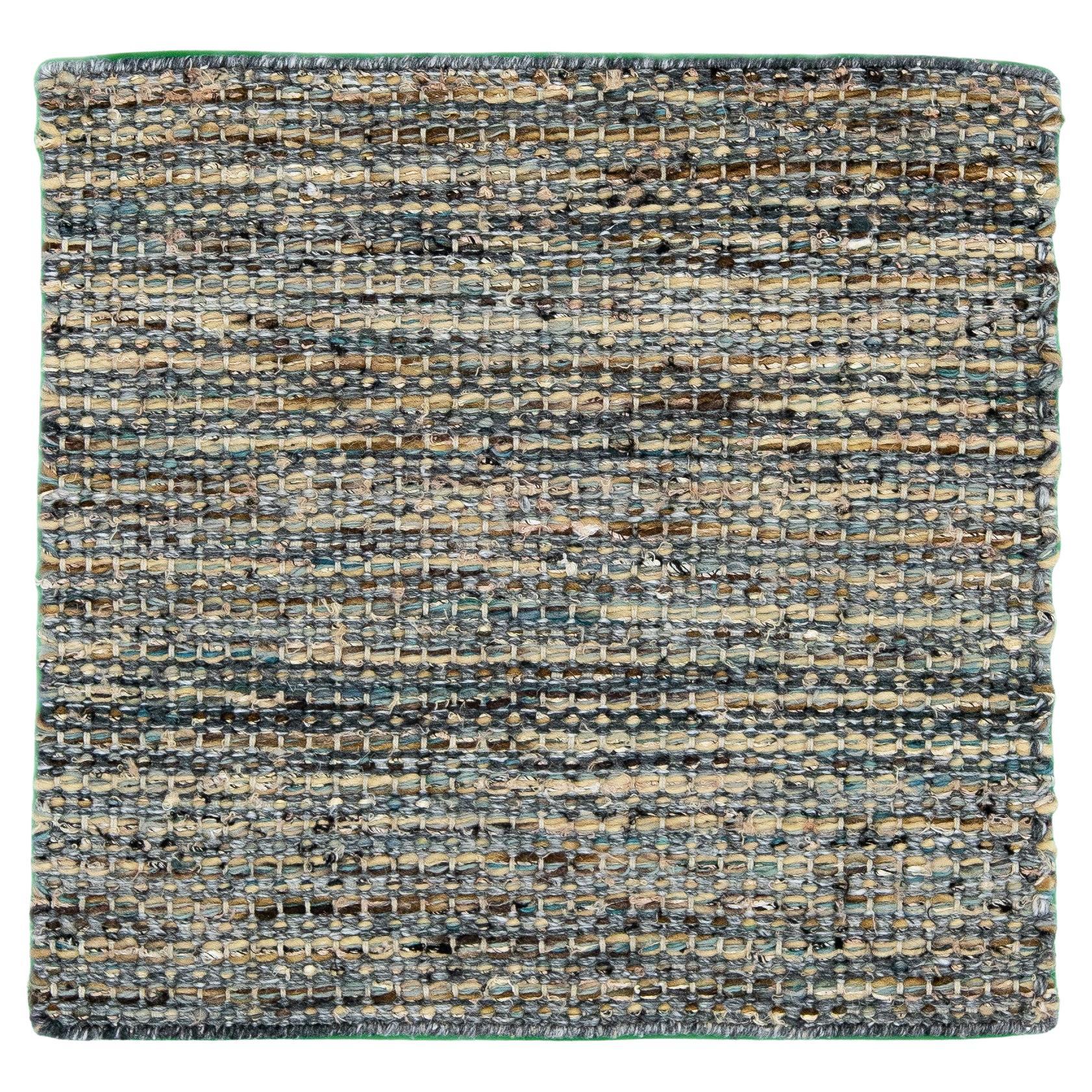 Alfombra de lana multicolor de tejido plano estilo Kilim de Apadana