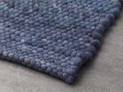 Apadana's Modern Blue Texture Designed Custom Wool Rug