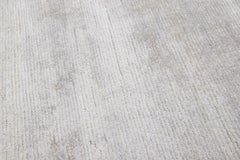 Apadana's Modern Desert Collection Custom Silk Rug In Light Gray