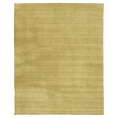 Apadana's Modern Gabbeh Hand-Loom Wool Area Rug In Citron Color