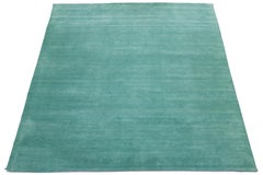 Apadana's Modern Gabbeh Hand-Loom Wool Area Rug In Deep Teal